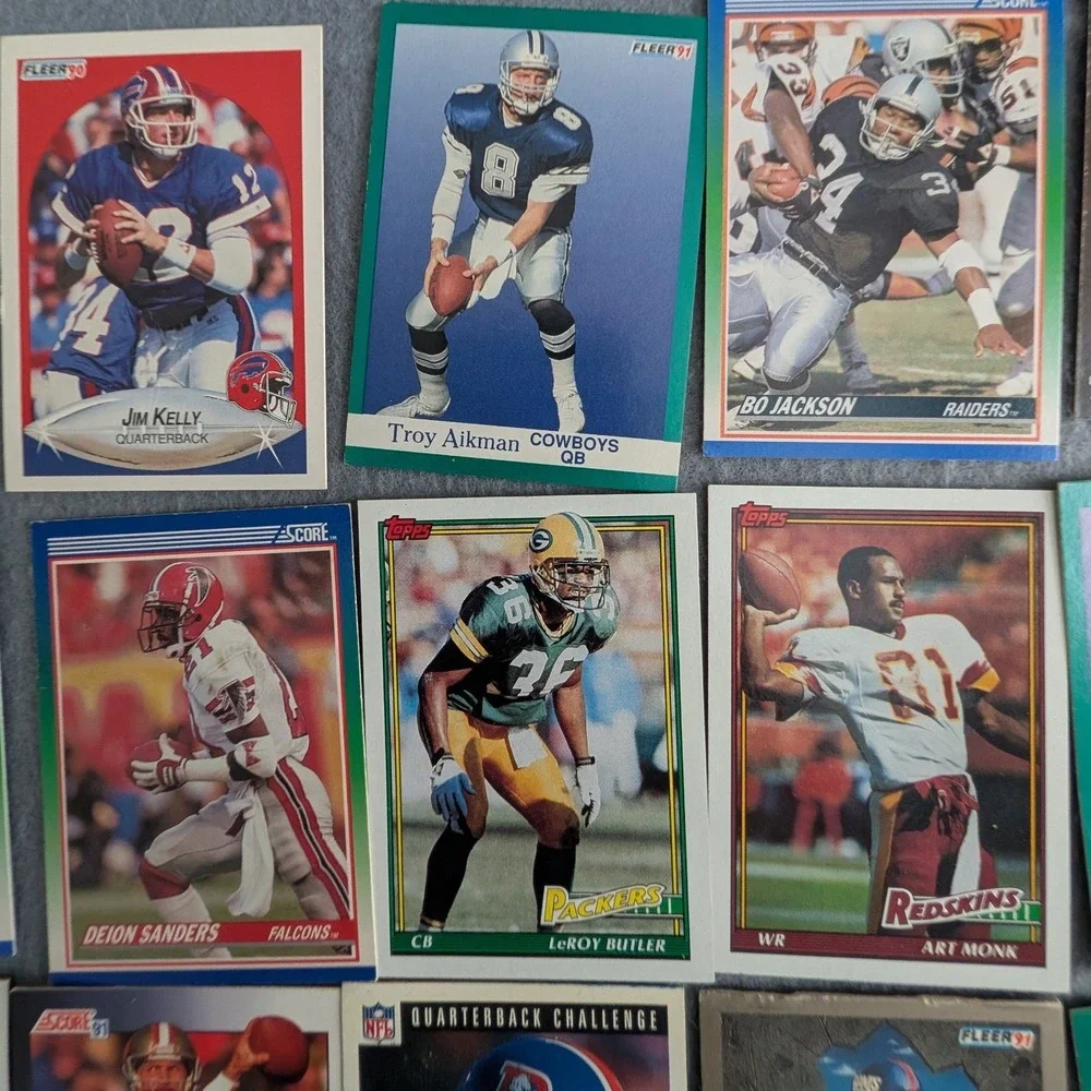 Topps Score Fleer Football Cards Lot Aikman Jackson Sanders Elway